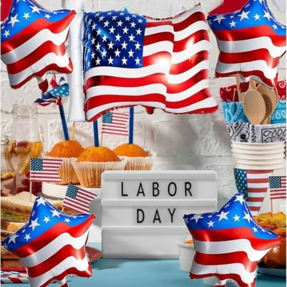 NEW 20-Piece Patriotic Foil Balloon Set – American Flag & Star Balloons